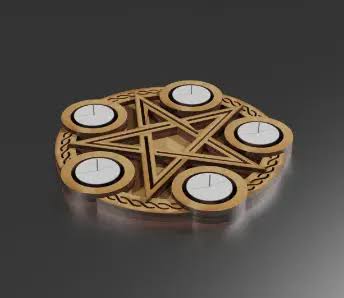 Candle Holder Altar Design - 4mm Laser Cut Files | SVG, PDF, CDR Download