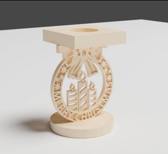 Christmas Candle Holder - Laser Cut Files for Tea Light & Stand
