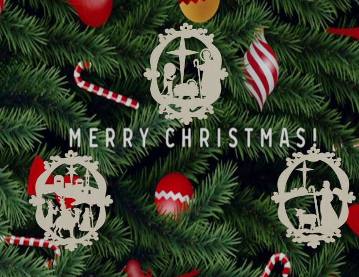 Christmas Vector Files Bundle - CDR DXF SVG for Laser Cut, CNC, Plasma, Cricut & Silhouette