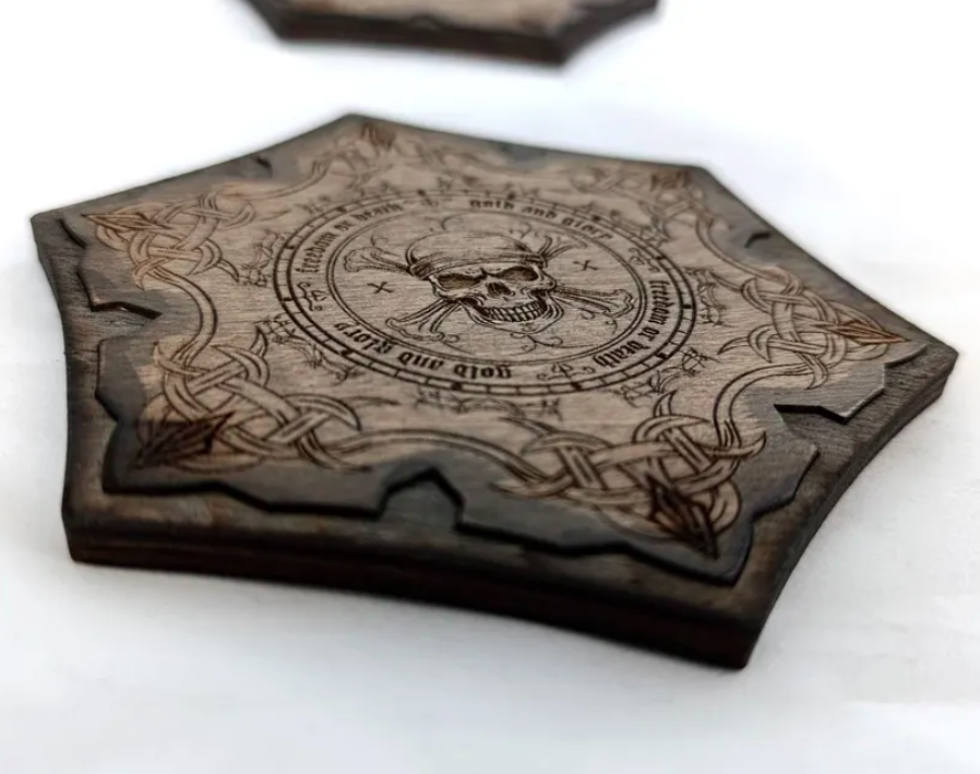 Coaster set Laser cut files SVG, PDF, CDR Digital product
