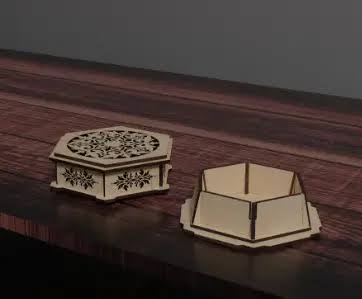 Decorative Hexagon Gift Box - Laser Cut SVG Files for Wood & DIY Gifts