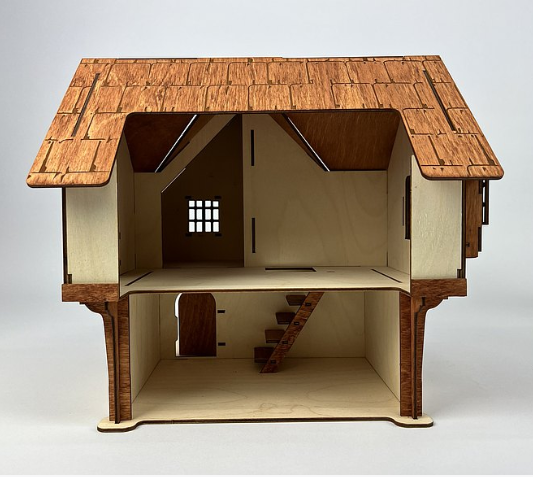 Model House 3D Puzzle - Laser Cut Files SVG, DXF, CDR Vector Plans Files Instant Download Laser Cut