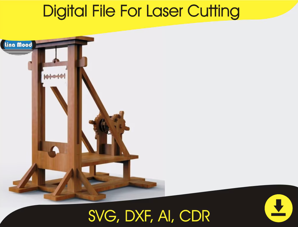 Guillotine Laser Cut Files (SVG, PNG, DXF) | Instant Digital Download