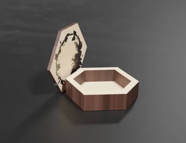 Hexagonal Wood Ring Box - Laser Cut Files | SVG, PDF, CDR | Perfect for Weddings