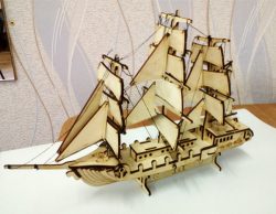 Laser Cut 3D Boat Wooden Model – CDR Vector File | Free Download