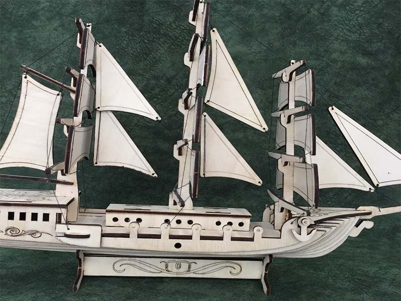 Laser Cut 3D Boat Wooden Model – CDR Vector File | Free Download