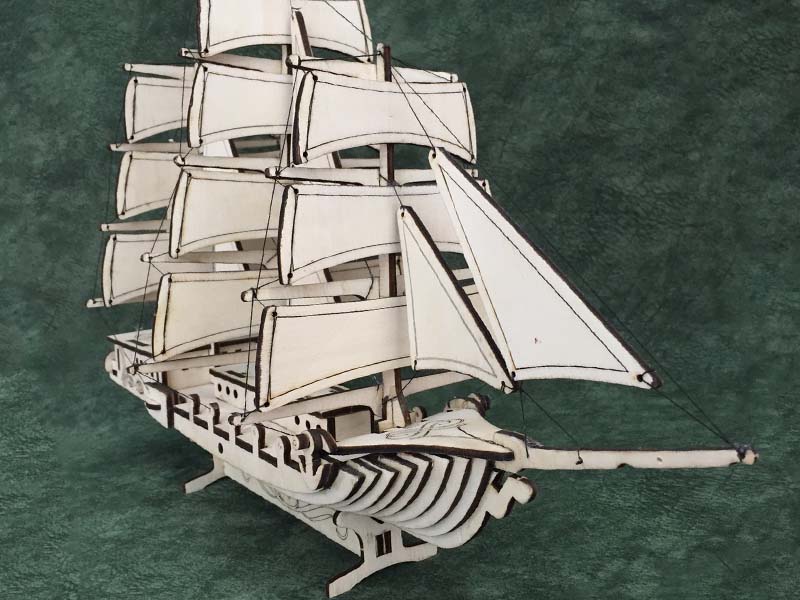 Laser Cut 3D Boat Wooden Model – CDR Vector File | Free Download