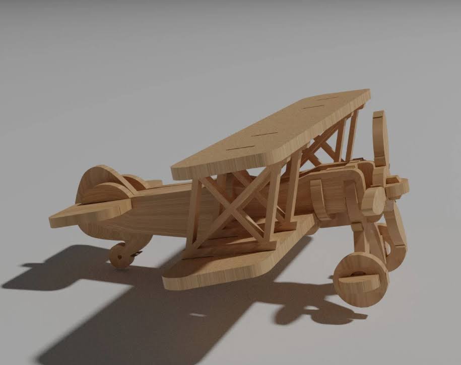 Model Plane 3D Puzzle - Laser Cut Files | SVG, DXF, CDR | Instant Download