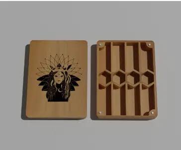 Personalized Dice Box - Custom Dice Holder & Storage for 7 Dice Set | Laser Cut Files in SVG, PDF, CDR