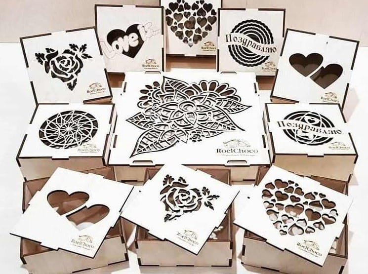Plywood Boxes for Sweets - Laser Cut Files (CDR, DXF, SVG) | Digital Download