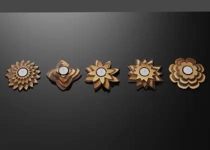 Tea Light Holder Wood - 4mm Laser Cut Files (SVG, PDF, CDR) | Instant Download Digital Product