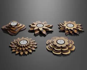 Tea Light Holder Wood - 4mm Laser Cut Files (SVG, PDF, CDR) | Instant Download Digital Product