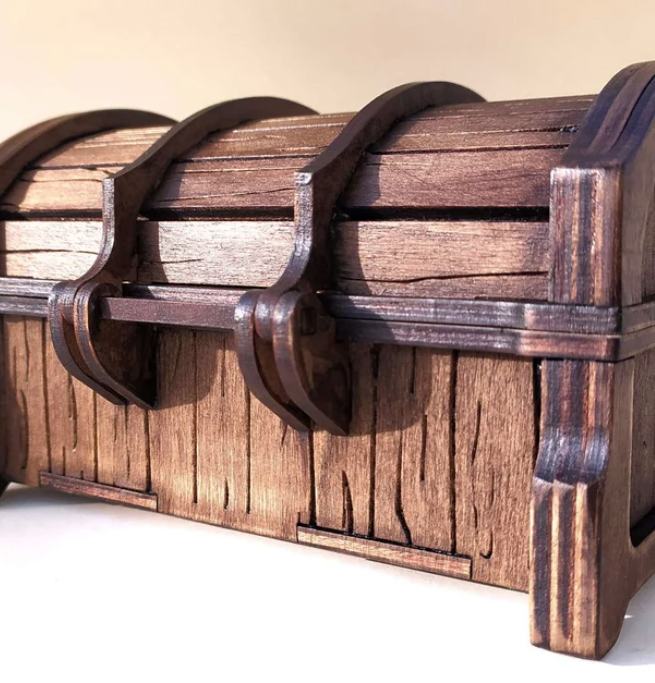 Treasure chest. 3mm, 1/8inch, 4mm, 4.5mm, 5mm. Laser cut files SVG, PDF, CDR Digital product