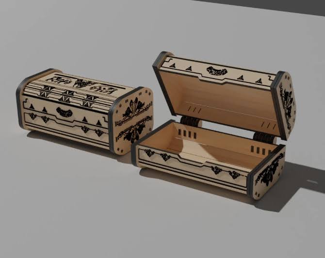 Treasure Chest Box - 4mm Laser Cut Files | SVG, CDR, DXF | Perfect for DIY & Gifts
