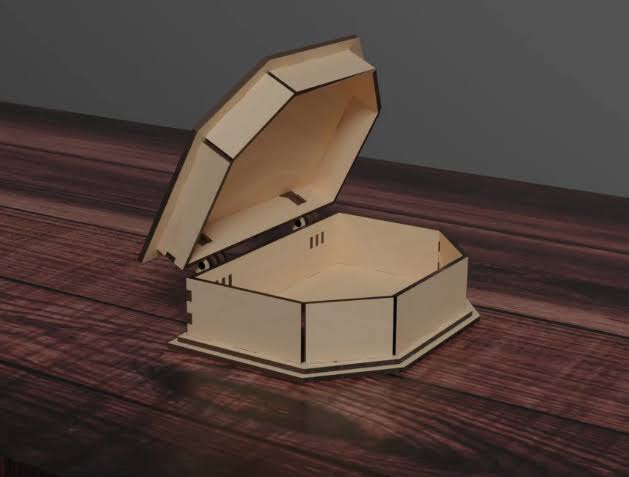 Wooden Treasure Chest Box - 4mm Laser Cut Files | SVG, CDR, DXF Formats