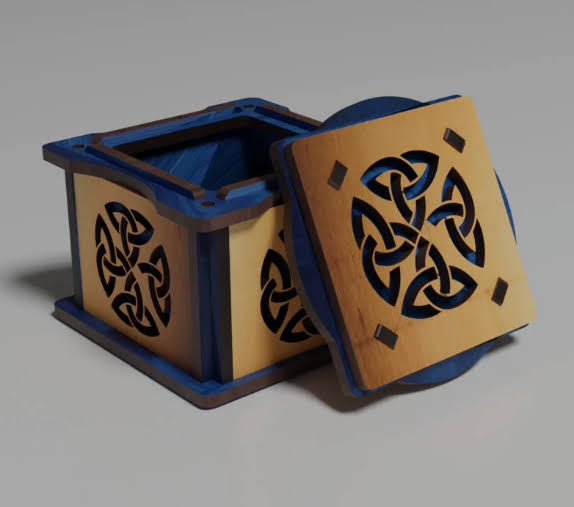 Wooden Box Chest - Treasure Box - 4 mm Laser Cut Files SVG CDR DXF Instant Download
