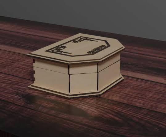 Wooden Treasure Chest Box - 4mm Laser Cut Files | SVG, CDR, DXF Formats