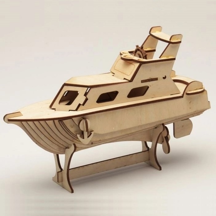 Yacht 3D Wooden Puzzle - Laser Cut Files (CDR, DXF, SVG) | Digital Download